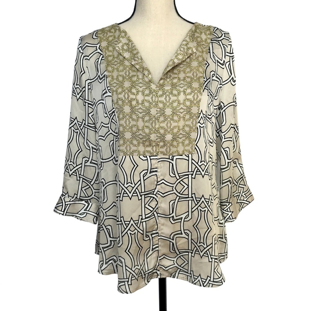 The Limited Women's Tan 3/4 Sleeve Blouse - Picture 8 of 8